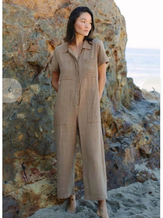 Rachel Pally Pants - Rachel Pally Linen Joey Jumpsuit Neutral Minimalist Coastal Capsule Resortwear